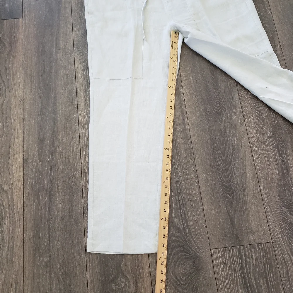 Men's 100% Linen Pants Plus Size 47 natural linen/light beige color